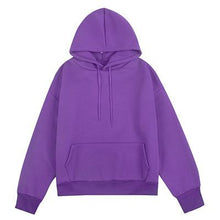 Load image into Gallery viewer, Yan Qing Huan New Fashion Solid Color Plus Velvet Padded Hooded Sweatshirt Top Long Sleeve Winter Warm Coat Women's Hoodies