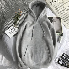 Load image into Gallery viewer, Yan Qing Huan New Fashion Solid Color Plus Velvet Padded Hooded Sweatshirt Top Long Sleeve Winter Warm Coat Women's Hoodies