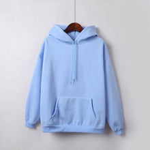 Load image into Gallery viewer, Yan Qing Huan New Fashion Solid Color Plus Velvet Padded Hooded Sweatshirt Top Long Sleeve Winter Warm Coat Women's Hoodies