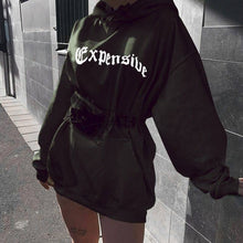 Load image into Gallery viewer, autumn new women hoodies hooded long sleeve funny letter expensive green pullovers sweatshirts tops