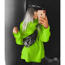 Load image into Gallery viewer, BOOFEENAA Fashion Turtleneck Oversized Sweater Winter Clothes Women Neon Green Pink Orange Pullover Ladies Knit Tops C54-AF91