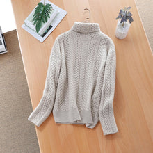 Load image into Gallery viewer, Smpevrg lady thick knitted sweater female pullover long sleeve turtleneck warm women sweater knit tops pullovers women jumpers