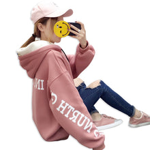 Load image into Gallery viewer, 2018 New Korean Hoodies Women Casual Loose Womens Hooded Sweatshirts Plus Velvet Thicken Oversized Top Autumn Winter Russian Hot