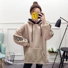 Load image into Gallery viewer, 2018 New Korean Hoodies Women Casual Loose Womens Hooded Sweatshirts Plus Velvet Thicken Oversized Top Autumn Winter Russian Hot
