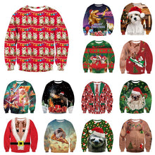 Load image into Gallery viewer, Alisister Ugly Christmas Sweater Santa Claus Print Loose Hoodie Men Women Pullover Christmas Novelty Autumn Winter Top Clothing