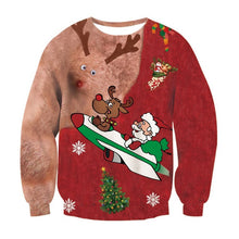 Load image into Gallery viewer, Alisister Ugly Christmas Sweater Santa Claus Print Loose Hoodie Men Women Pullover Christmas Novelty Autumn Winter Top Clothing
