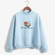 Load image into Gallery viewer, Women Hoodies 2019 Autumn Winter Sweatshirts Cartoon Kawaii Sushi Japanese Print Fleece Loose Moletom Feminino Harajuku Pullover