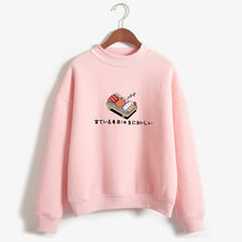 Load image into Gallery viewer, Women Hoodies 2019 Autumn Winter Sweatshirts Cartoon Kawaii Sushi Japanese Print Fleece Loose Moletom Feminino Harajuku Pullover