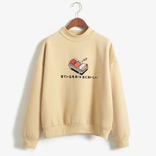 Load image into Gallery viewer, Women Hoodies 2019 Autumn Winter Sweatshirts Cartoon Kawaii Sushi Japanese Print Fleece Loose Moletom Feminino Harajuku Pullover