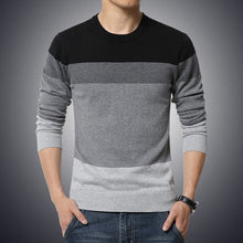 Load image into Gallery viewer, 2019 Autumn Casual Men's Sweater O-Neck Striped Slim Fit Knittwear Mens Sweaters Pullovers Pullover Men Pull Homme M-3XL