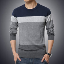 Load image into Gallery viewer, 2019 Autumn Casual Men's Sweater O-Neck Striped Slim Fit Knittwear Mens Sweaters Pullovers Pullover Men Pull Homme M-3XL