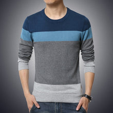 Load image into Gallery viewer, 2019 Autumn Casual Men's Sweater O-Neck Striped Slim Fit Knittwear Mens Sweaters Pullovers Pullover Men Pull Homme M-3XL