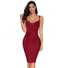 Load image into Gallery viewer, Deer Lady 2019 Bandage Dress New Arrivals Summer Yellow Bodycon Dress V Neck Spaghetti Strap Autumn Bandage Dress Party Women