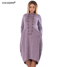 Load image into Gallery viewer, 5XL 6XL Loose Casual women Dress big sizes new 2019 Autumn Winter Plus Size long dress Irregular Long Sleeve dresses vestidos