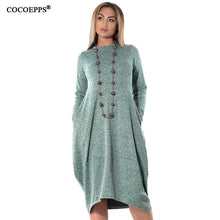 Load image into Gallery viewer, 5XL 6XL Loose Casual women Dress big sizes new 2019 Autumn Winter Plus Size long dress Irregular Long Sleeve dresses vestidos