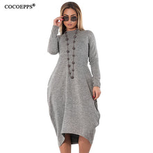 Load image into Gallery viewer, 5XL 6XL Loose Casual women Dress big sizes new 2019 Autumn Winter Plus Size long dress Irregular Long Sleeve dresses vestidos