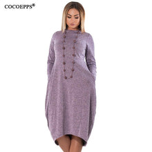 Load image into Gallery viewer, 5XL 6XL Loose Casual women Dress big sizes new 2019 Autumn Winter Plus Size long dress Irregular Long Sleeve dresses vestidos